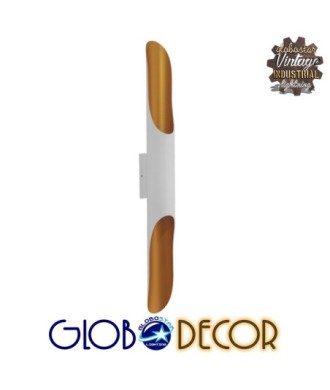 GLOBOSTAR® ESTERINA 01303 Μοντέρνο Φωτιστικό Τοίχου - Απλίκα με Ντουί 2 x E27 AC 220-240V IP20 - Λευκό & Χρυσό - Μ5.5 x Π8 x Υ60cm